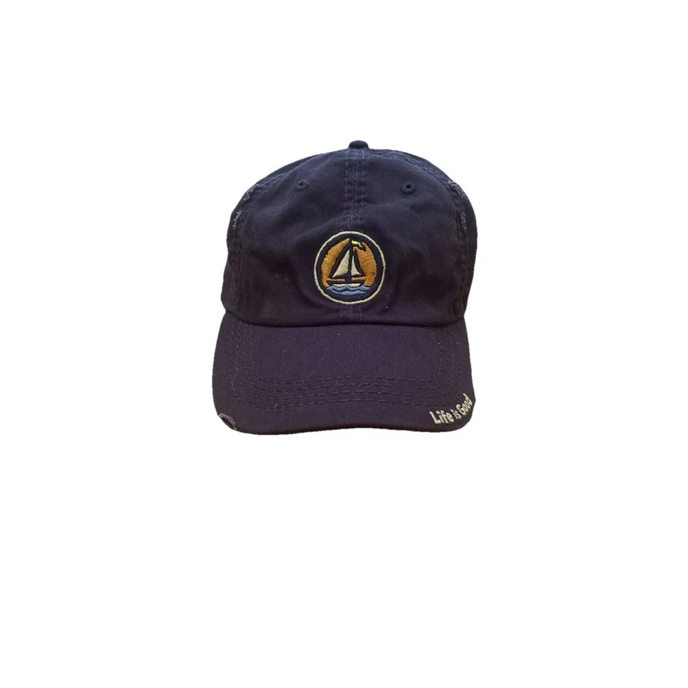 Life Is Good Blue Hat One Size Blue Sailboat‎ Design
